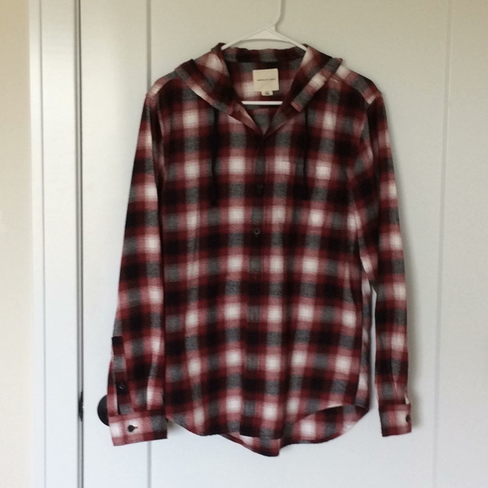 Flannel hooded shirt light weight.